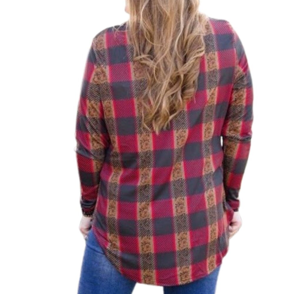 Crazy Train Clothing: WYOMING WINTER TOP  BLOUSE _ Buffalo Plaid
